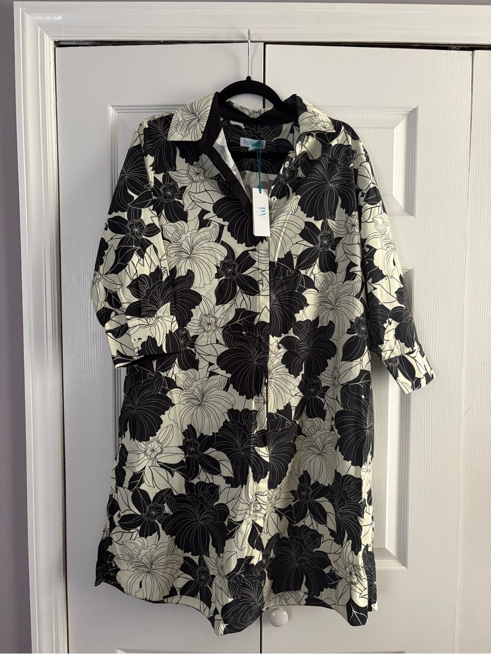 Black & Cream Floral Midi